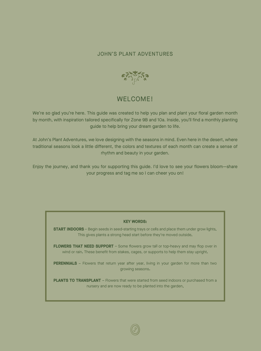Monthly Growing Guide zone 9b (Digital Download)